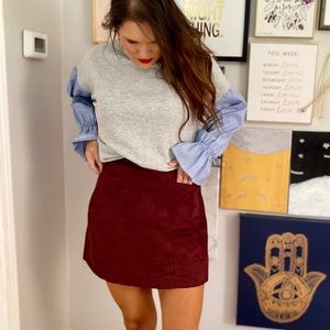 Old Navy maroon suede skirt NWT